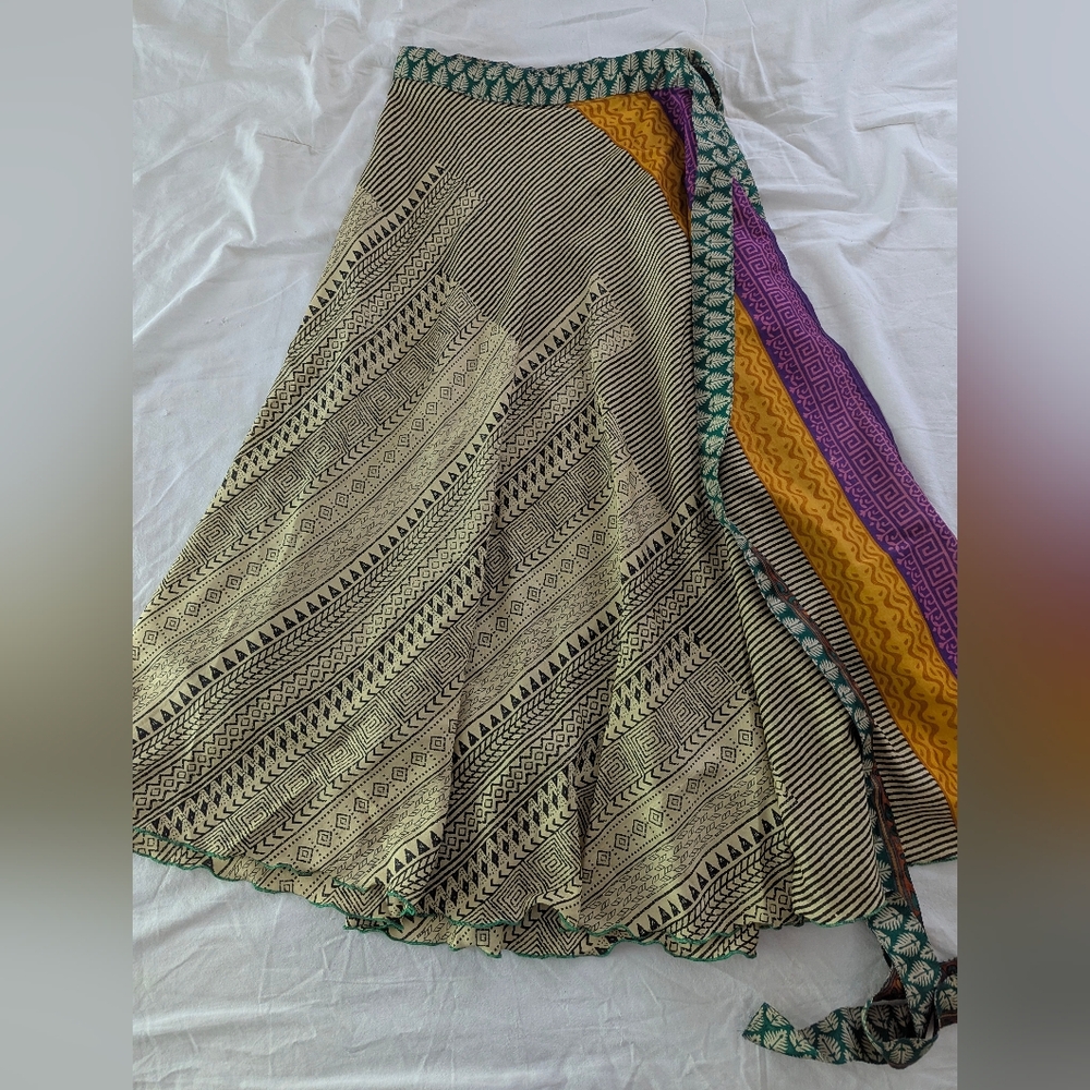 NWB Cute Things Silk Wrap Skirt